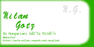 milan gotz business card